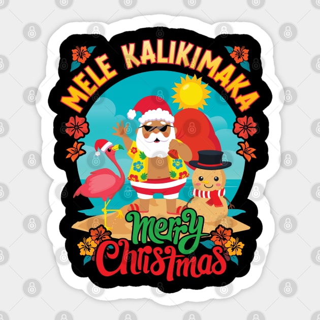 Mele Kalikimaka for a Bright Hawaiian Christmas Holiday Sticker by Graphic Duster